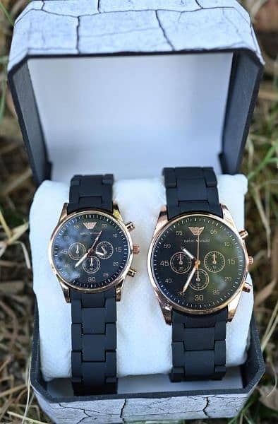 Men and women Couple watch black premium and beautiful 1