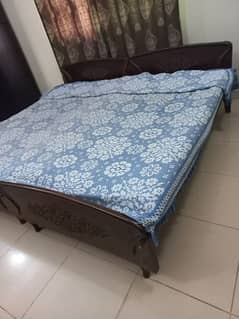 two single bed  sheshum wood