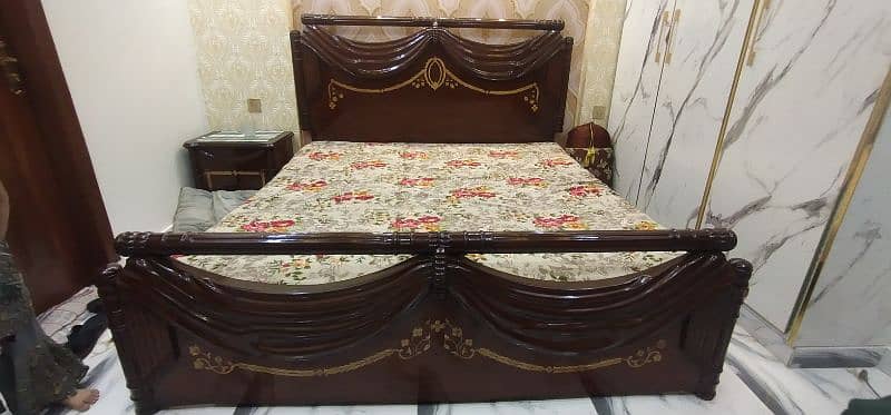 King size bed with dressing table and two side tables for sale 0