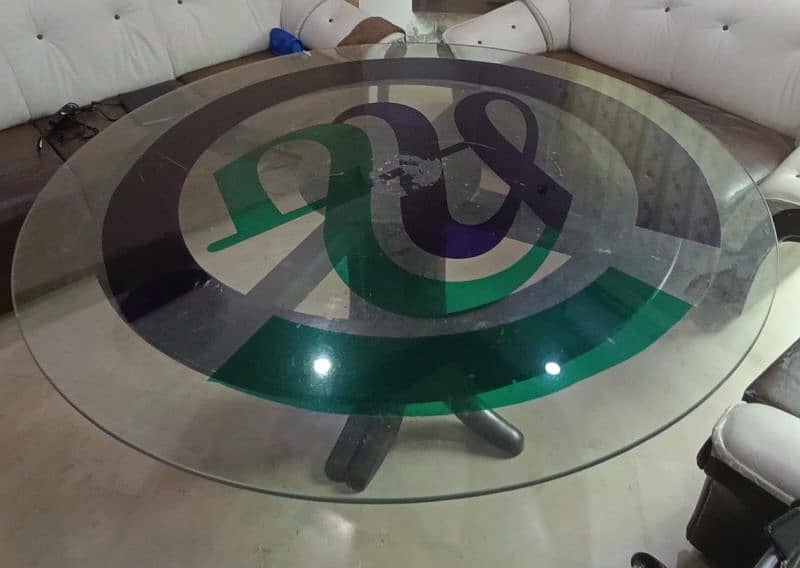 Dining Table / Round Dining / 6 Chairs / Top glass dining 0