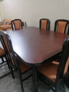 Dining table / 6 person dining table with chairs & center tables set 0