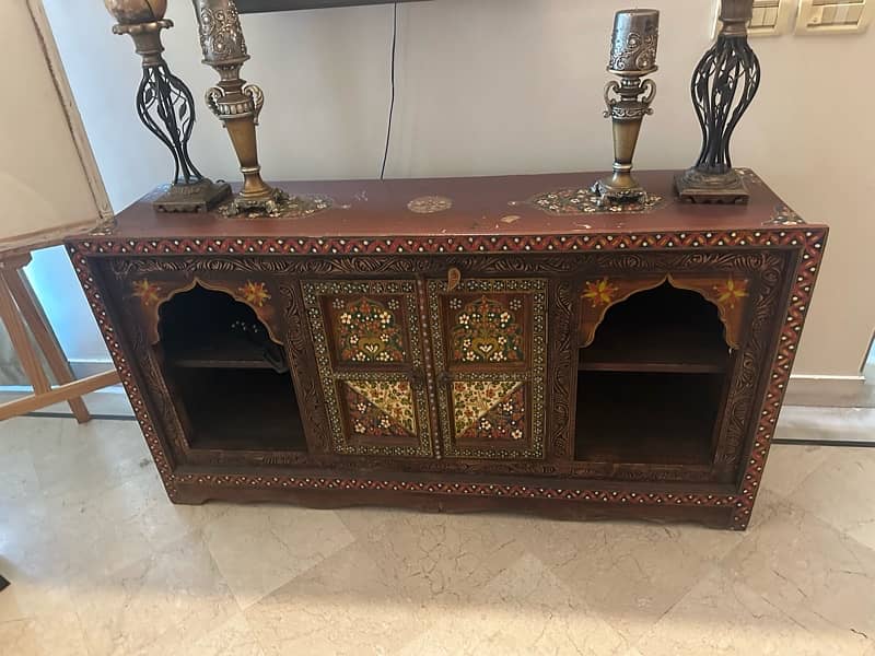 Hand Painted console and cabinet. 2