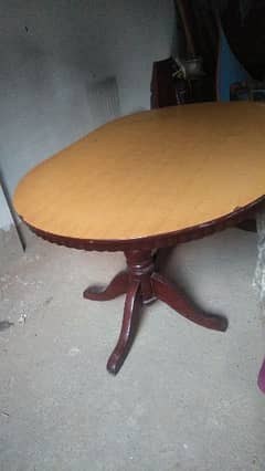 original talli wood dining table with 6 chairs pure heavy lakri hai.