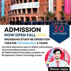 Admissions are open in Riphah International University Gulberg Campus