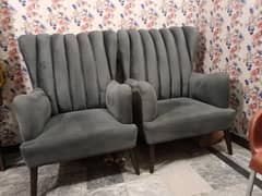 Grey Sofa Chairs Set (2 Pcs) & Table / Sofa set/ Sofa chairs/ chairs