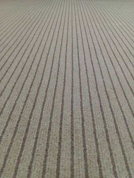 Brown Carpet with Dark Brown Stripes - Excellent Condition 2