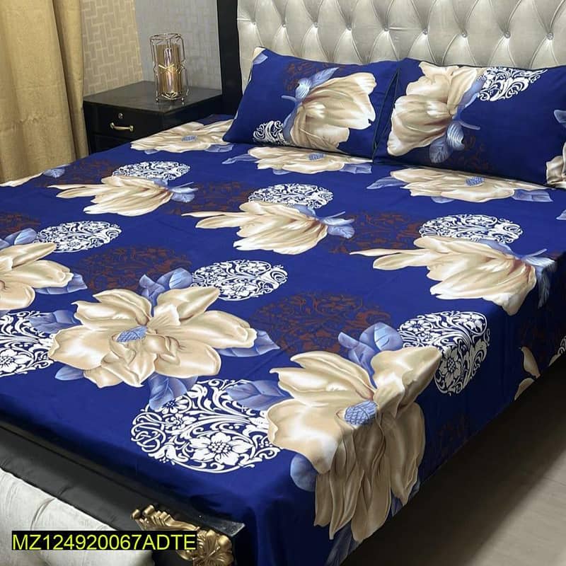 3 psc crystal cotton printed king size bedsheets. 6