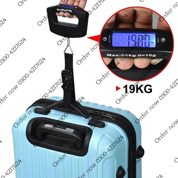 50Kg Travel Luggage Scale Portable Handheld Electronic Scale With 6