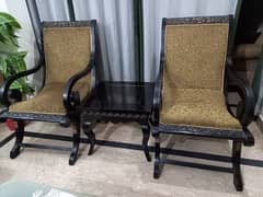 Victorian 2 chairs 1 table 0