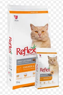 Reflex cat food 2kg Rs:4000 and 15kg Rs: 24000