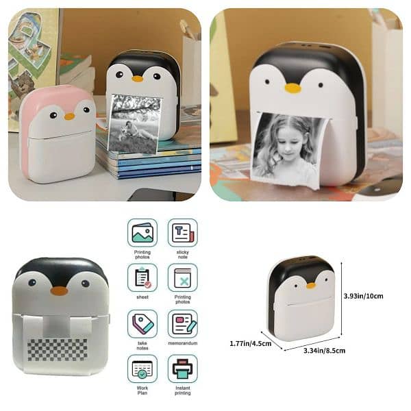 Rechargeable Penguin Mini Printer | Beautiful Design | Easy To Carry 0