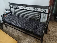 Iron 5 Seater Sofa set with Center Glass Table