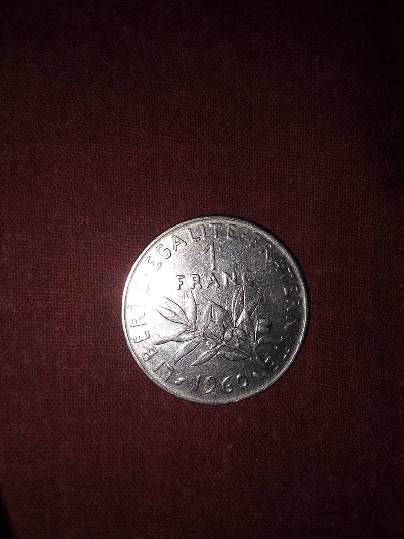 1 Franc silver coin 1960 2