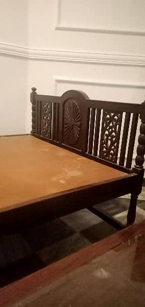 sagwan teak wood dewan palang solid single bed. 2