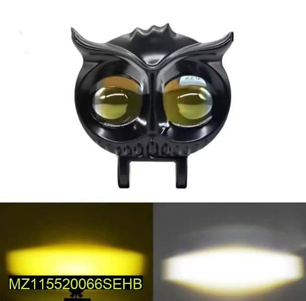 2 Psc OWL shape fog yellow And white headlight 7