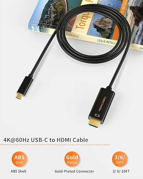 type C to HDMI 4k 60hz 10 feet long cable 3