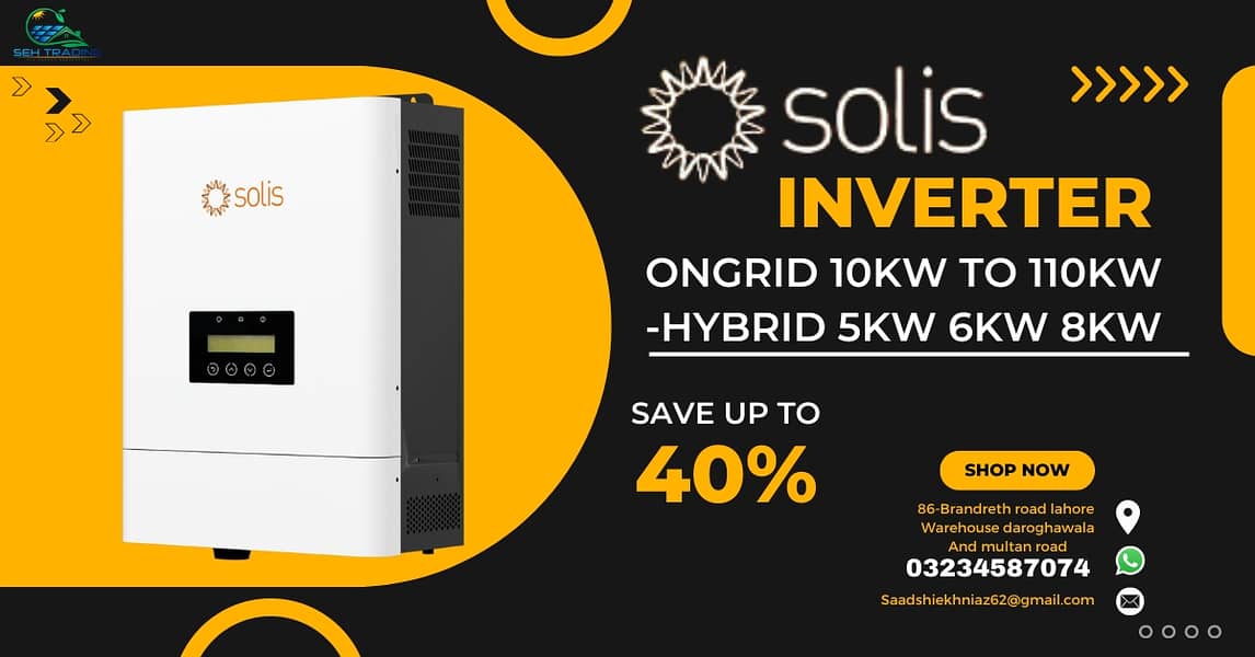 solis solar inverter hybrid & ongrid model ip66 5kw 6kw 10kw 110kw 13