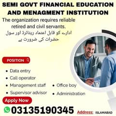 Data entry/call Op/management/advisor/office boy/Administration