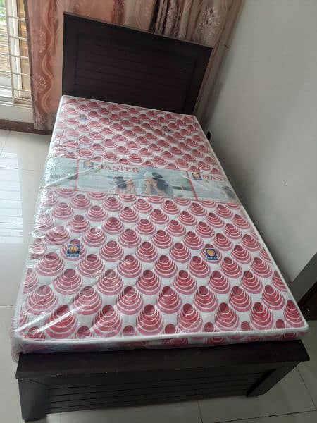 1 Pure Wooden single bed with Mattress 5