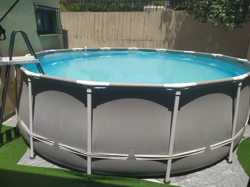 INTEX Metal Frame Pool Set Round 15 ft x 48" / 4.57m x 1.22m+free kits 3