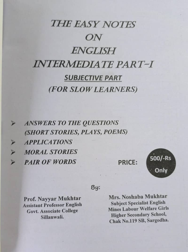 English Easy Notes (Part-I & Part-II) 7