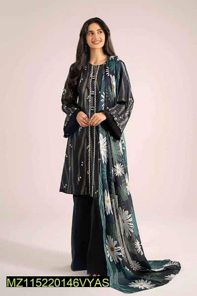 women unstitched lawn clothes with premium design. and delivery free 2