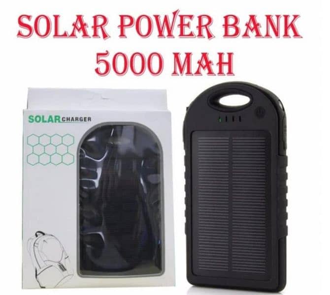 Solar power bank 5000 mah 0