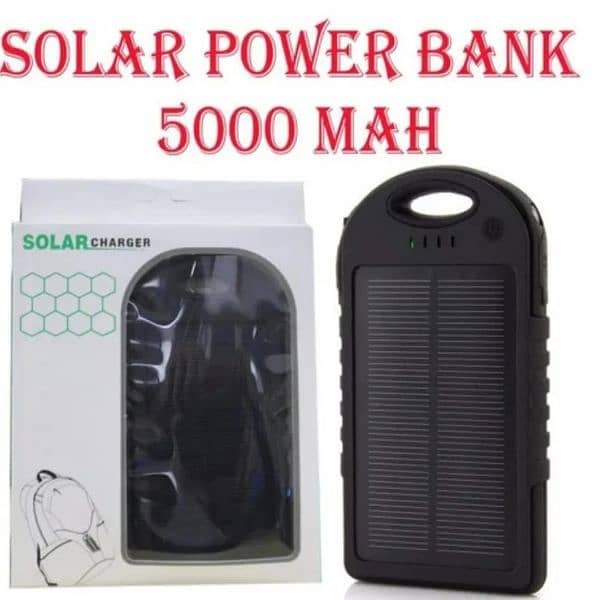 5000mAh Solar Power Bank 0