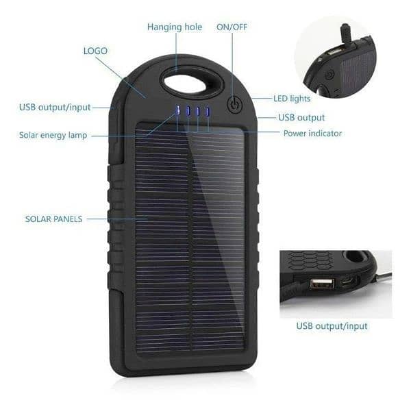 5000mAh Solar Power Bank 1