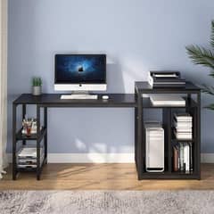 Extra Large Computer Desk with Storage Shelf 0