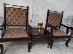 pur wooden room chairs with table for sale