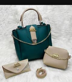 pu leather hand bags 3 piece