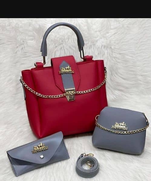 pu leather hand bags 3 piece 1