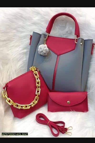 pu leather hand bags 3 piece 2