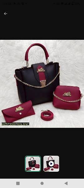 pu leather hand bags 3 piece 3