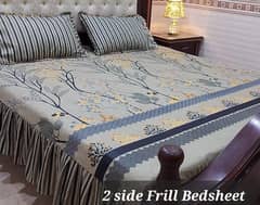 3 pcs Danier frill double bed sheets