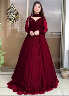 3 pcs women's stitched chiffon plain suit 03095666140