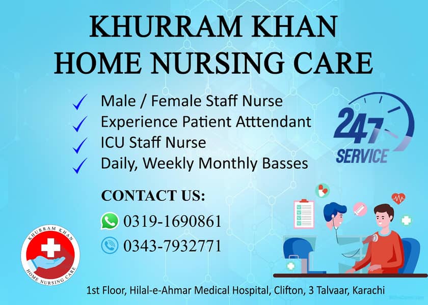 Home nursing care services 24/7 Available 2