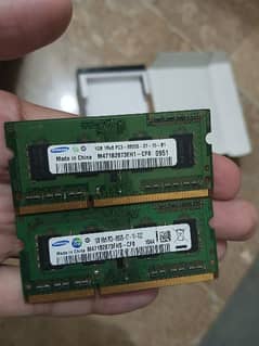 1+1 gb RAM for laptop ddr3 Samsung 8500s