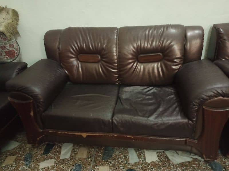 Complete leather sofa set 6