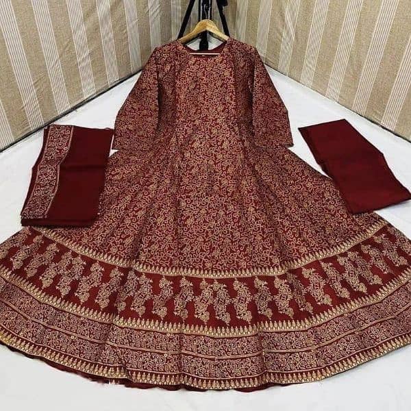 3Pcs Women's Stitched Katan Silk Printed Suit 1