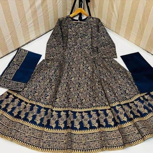 3Pcs Women's Stitched Katan Silk Printed Suit 4