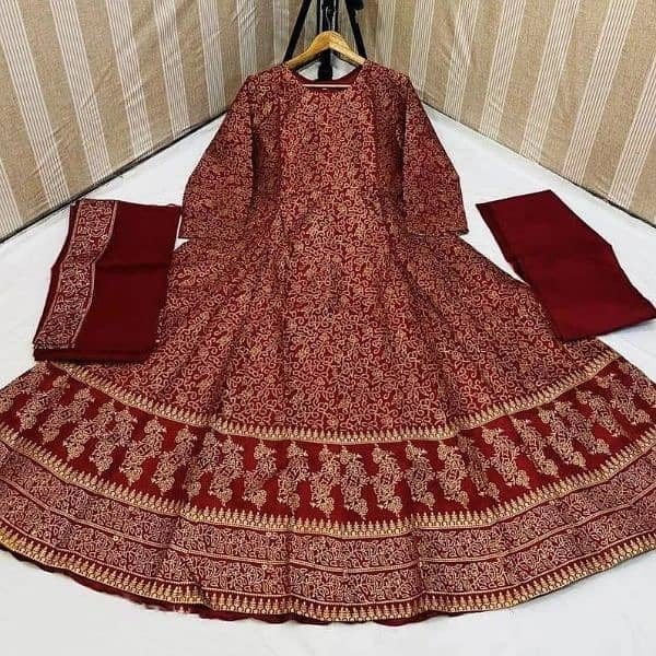 3Pcs Women's Stitched Katan Silk Printed Suit 5