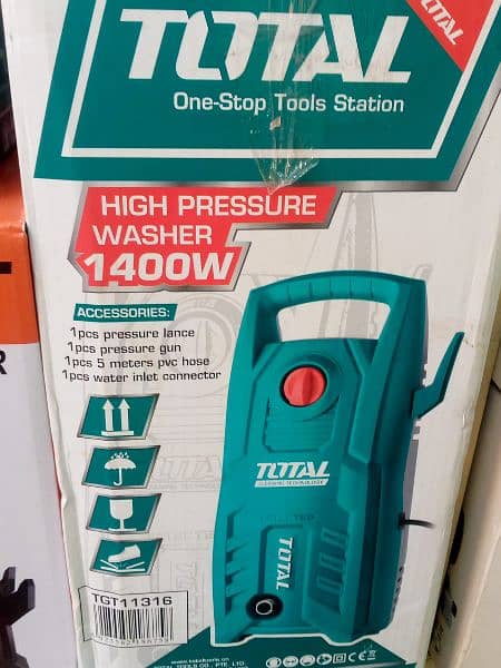 TOTAL Powerful High Pressure Car Washer Cleaner 130 Bar, Copper Motor 0