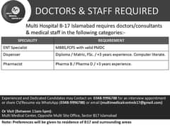 Doctors & Medical Staff Required