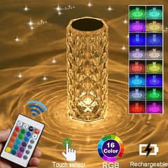 crystal table lamp lighting lamp , table lamp, colour changing lamp