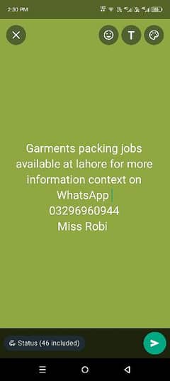 garments packing jobs available at Lahore 0