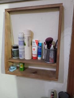 Solid Wooden Shelve with mirror or without mirror 0