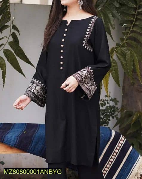 2 pcs women's stitched Embroidered suit 0