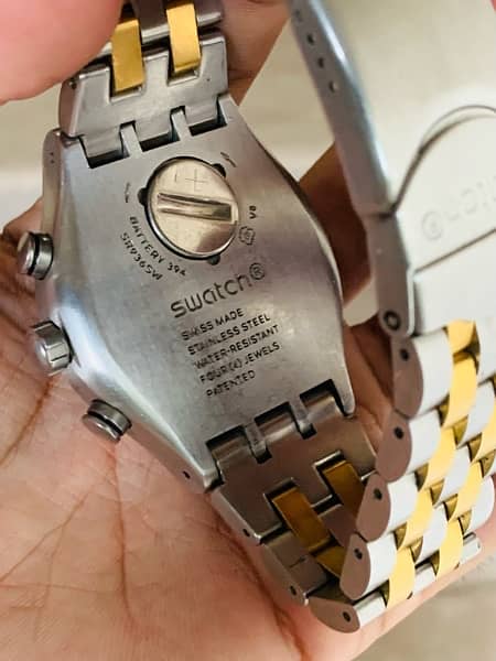 Swatch Swiss Made $$ Chronograph Watch Two Tone 44mm Dial Szie 9/10 8